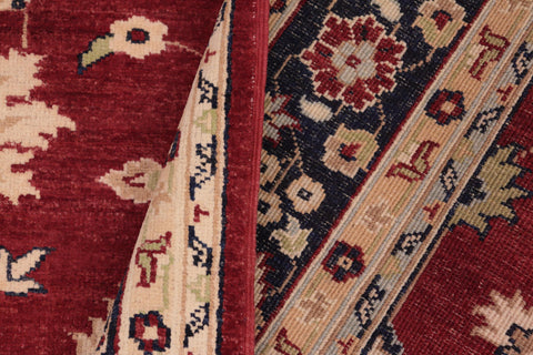 handmade Traditional Kafkaz Red Blue Hand Knotted RECTANGLE 100% WOOL area rug 6x9