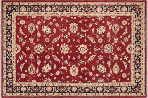 handmade Traditional Kafkaz Red Blue Hand Knotted RECTANGLE 100% WOOL area rug 6x9
