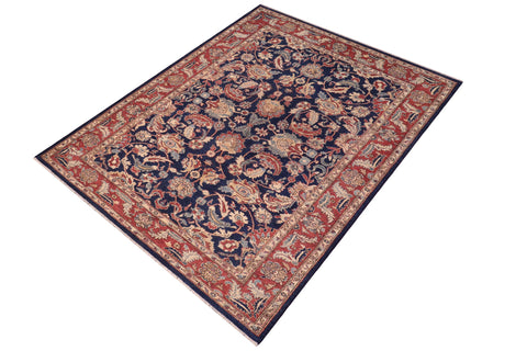handmade Traditional Kafkaz Blue  Hand Knotted RECTANGLE 100% WOOL area rug 6x9