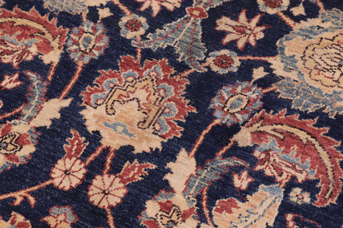 handmade Traditional Kafkaz Blue  Hand Knotted RECTANGLE 100% WOOL area rug 6x9