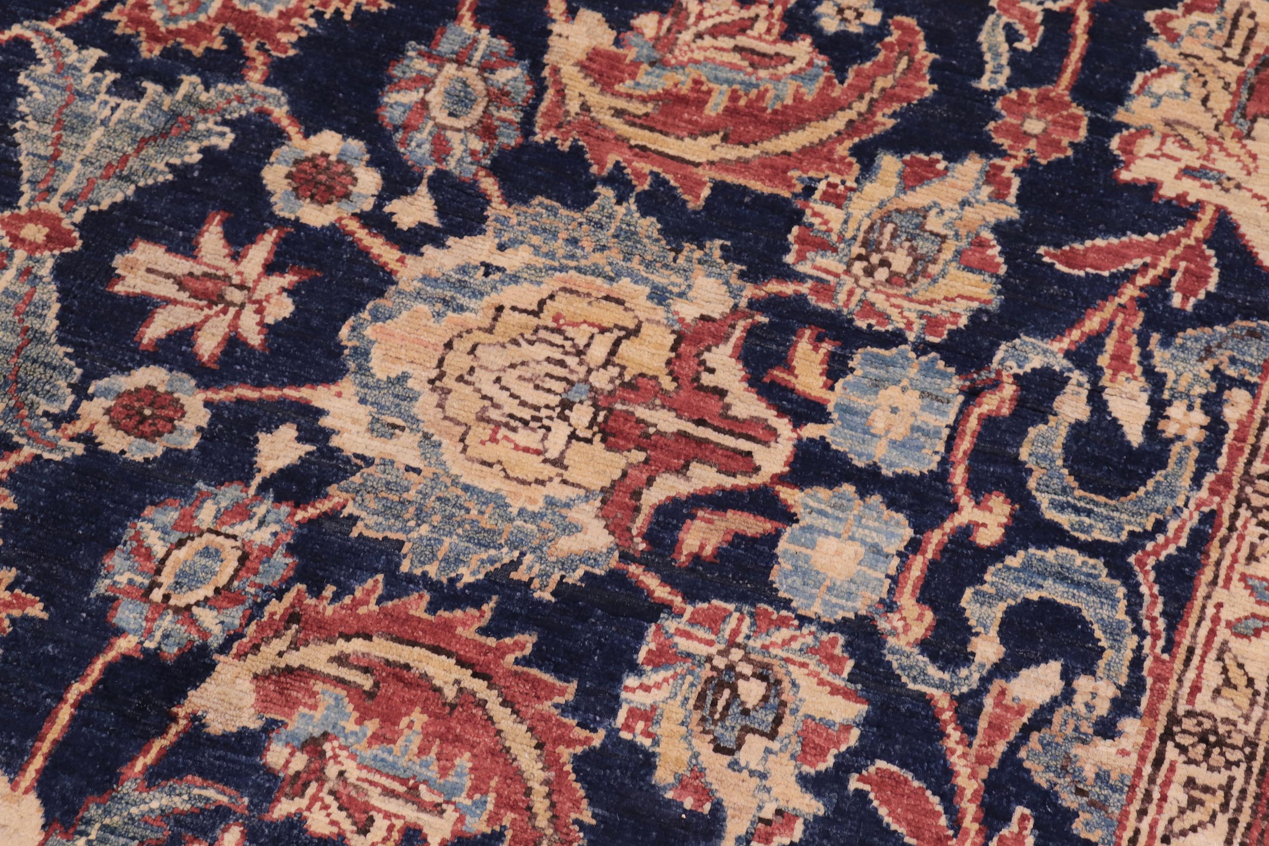 handmade Traditional Kafkaz Blue  Hand Knotted RECTANGLE 100% WOOL area rug 6x9