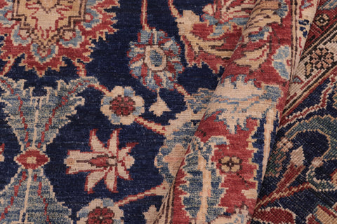 handmade Traditional Kafkaz Blue  Hand Knotted RECTANGLE 100% WOOL area rug 6x9