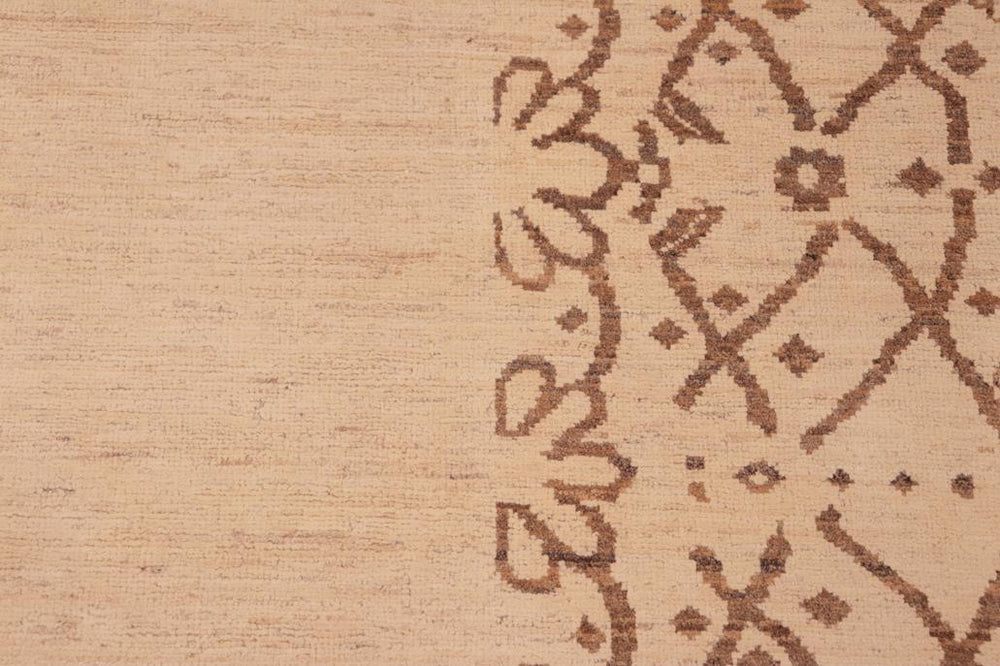 handmade Modern Kafkaz Tan Brown Hand Knotted RECTANGLE 100% WOOL area rug 6 x 9