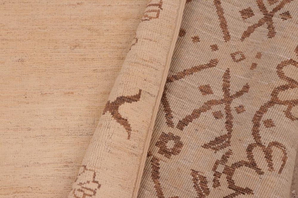 handmade Modern Kafkaz Tan Brown Hand Knotted RECTANGLE 100% WOOL area rug 6 x 9