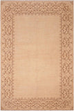 handmade Modern Kafkaz Tan Brown Hand Knotted RECTANGLE 100% WOOL area rug 6 x 9