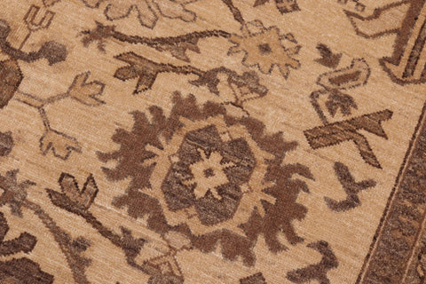handmade Geometric Kafkaz Beige Tan Hand Knotted RECTANGLE 100% WOOL area rug 6' x 9'
