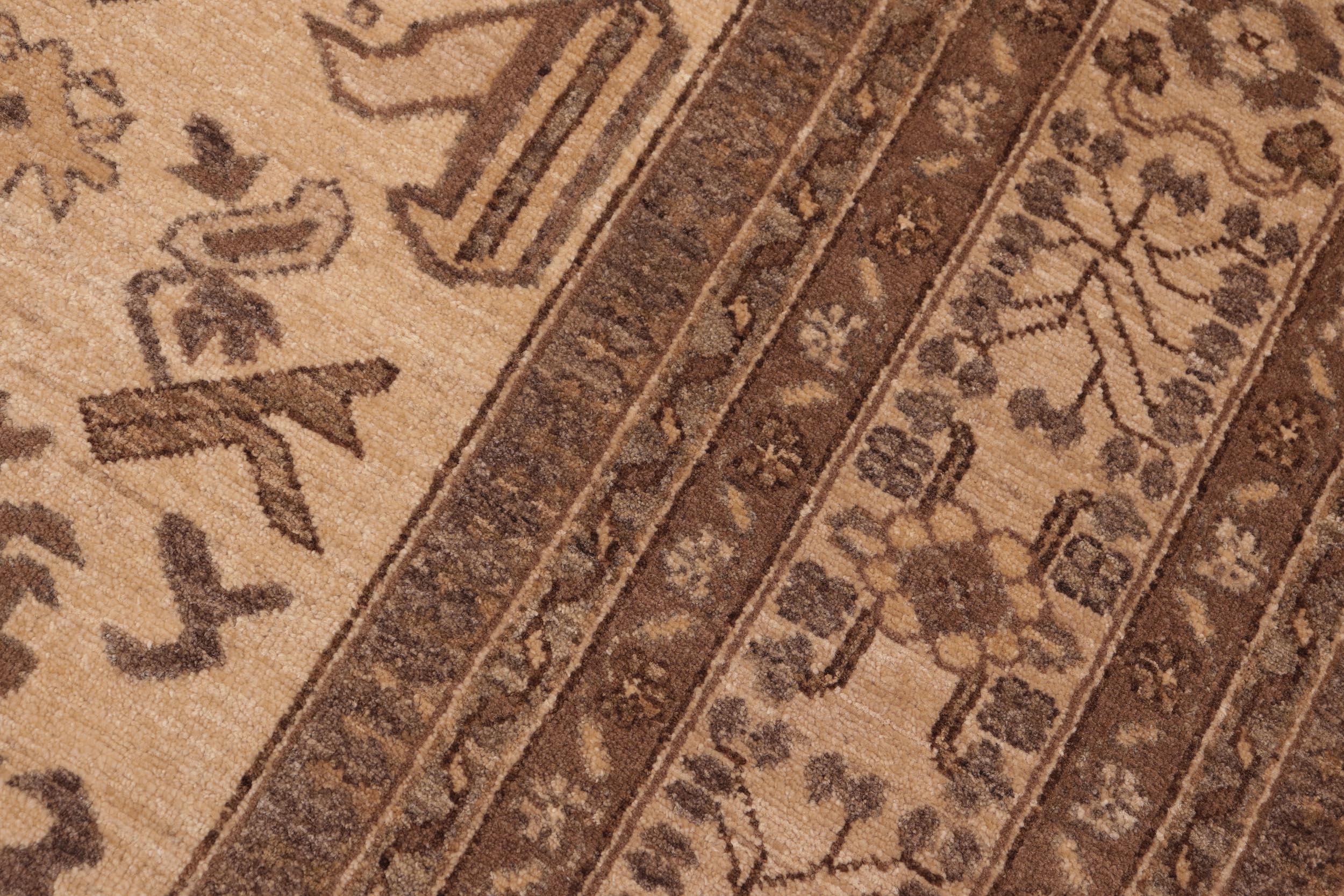 handmade Geometric Kafkaz Beige Tan Hand Knotted RECTANGLE 100% WOOL area rug 6' x 9'