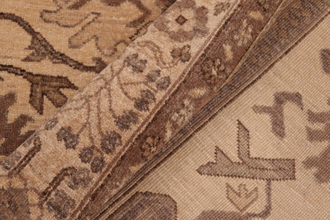 handmade Geometric Kafkaz Beige Tan Hand Knotted RECTANGLE 100% WOOL area rug 6' x 9'