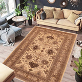 handmade Traditional Kafkaz Beige Tan Hand Knotted RECTANGLE 100% WOOL area rug 6 x 9