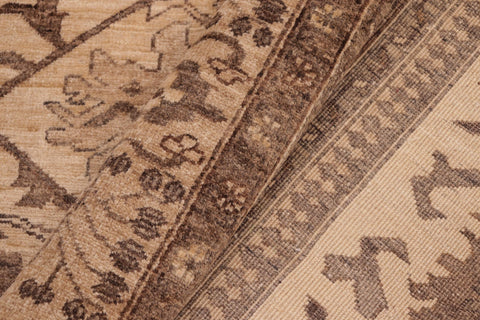 handmade Geometric Kafkaz Beige Tan Hand Knotted RECTANGLE 100% WOOL area rug 6' x 9'