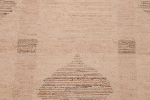 handmade Modern Kafkaz Beige Tan Hand Knotted RECTANGLE 100% WOOL area rug 6' x 9'