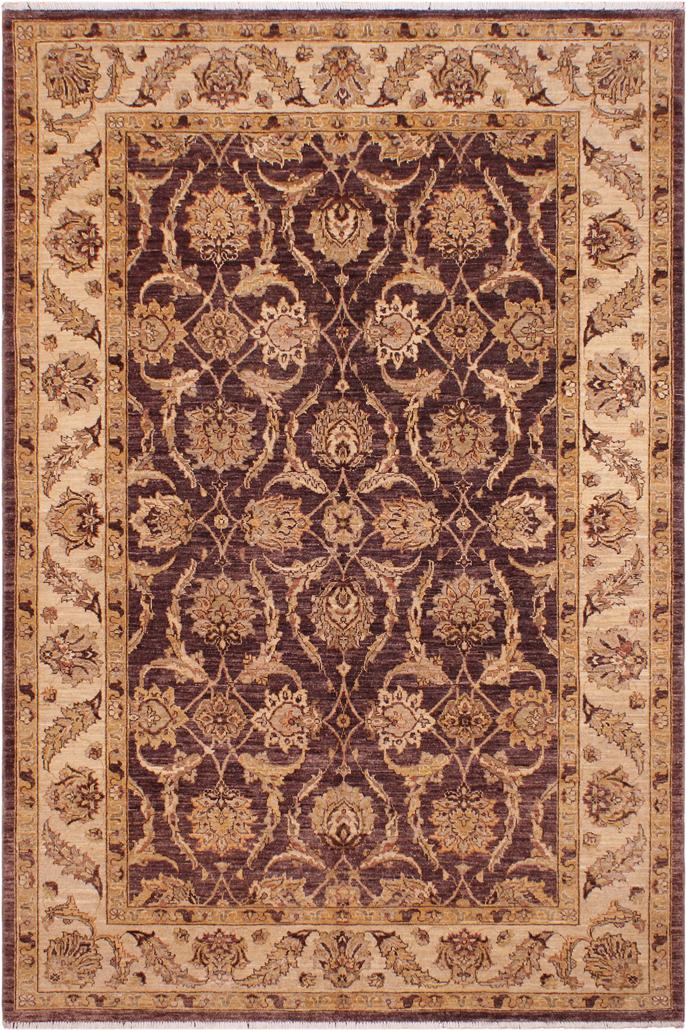 handmade Traditional Kafkaz Brown Ivory Hand Knotted RECTANGLE 100% WOOL area rug 6X9