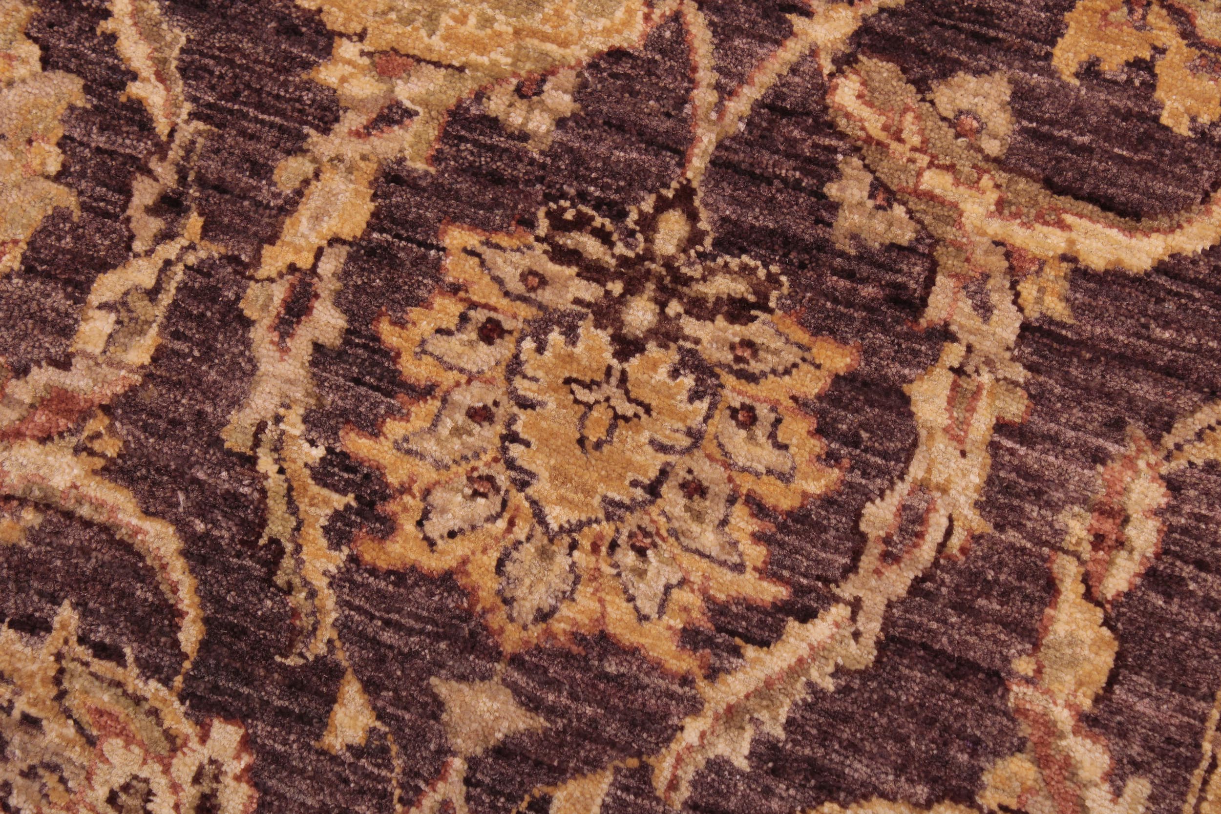 handmade Traditional Kafkaz Brown Ivory Hand Knotted RECTANGLE 100% WOOL area rug 6x9