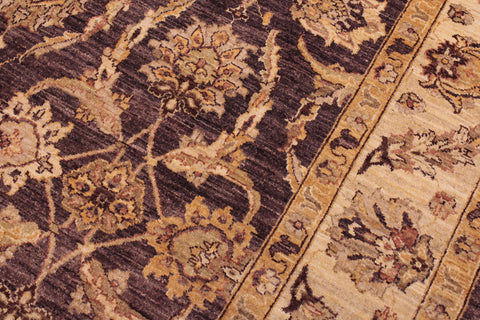 handmade Traditional Kafkaz Brown Ivory Hand Knotted RECTANGLE 100% WOOL area rug 6x9