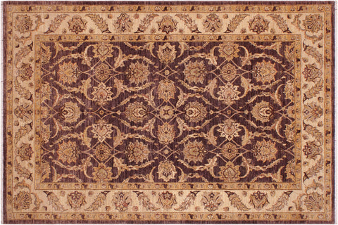 handmade Traditional Kafkaz Brown Ivory Hand Knotted RECTANGLE 100% WOOL area rug 6x9