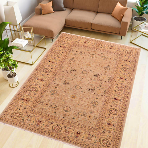 handmade Traditional Kafkaz Gray Gold Hand Knotted RECTANGLE 100% WOOL area rug 6x9