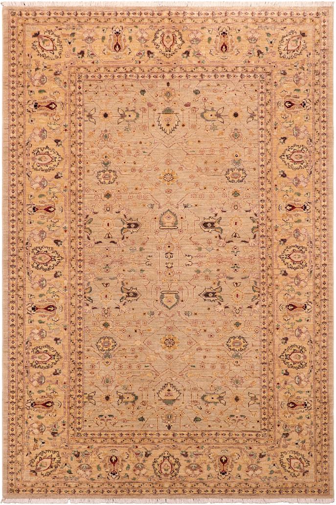 handmade Traditional Kafkaz Gray Gold Hand Knotted RECTANGLE 100% WOOL area rug 6X9