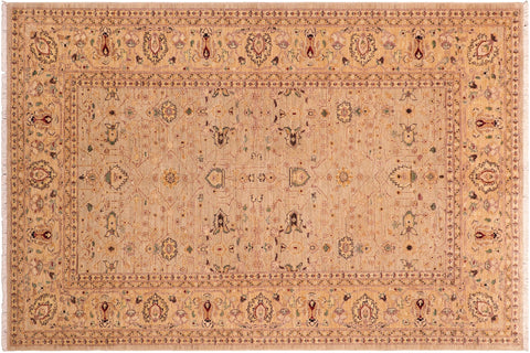 handmade Traditional Kafkaz Gray Gold Hand Knotted RECTANGLE 100% WOOL area rug 6x9