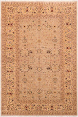 handmade Traditional Kafkaz Gray Gold Hand Knotted RECTANGLE 100% WOOL area rug 6X9