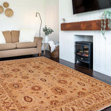 handmade Traditional Kafkaz Tan Beige Hand Knotted RECTANGLE 100% WOOL area rug 8 x 10