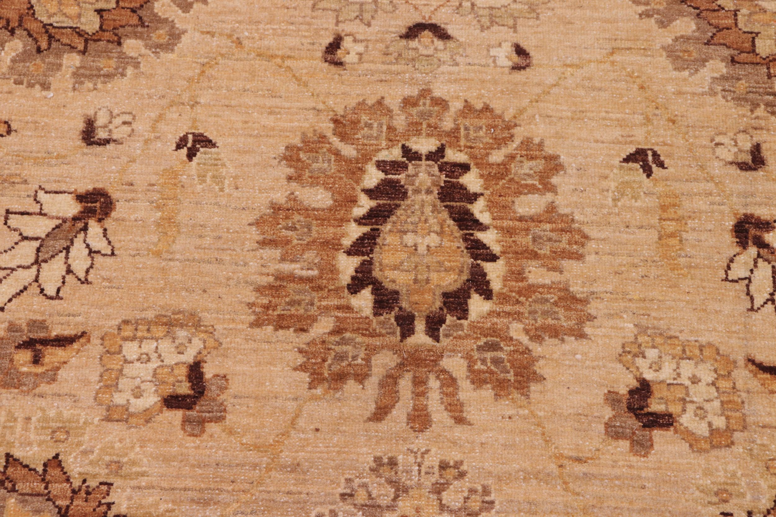 handmade Traditional Kafkaz Tan Beige Hand Knotted RECTANGLE 100% WOOL area rug 8x10