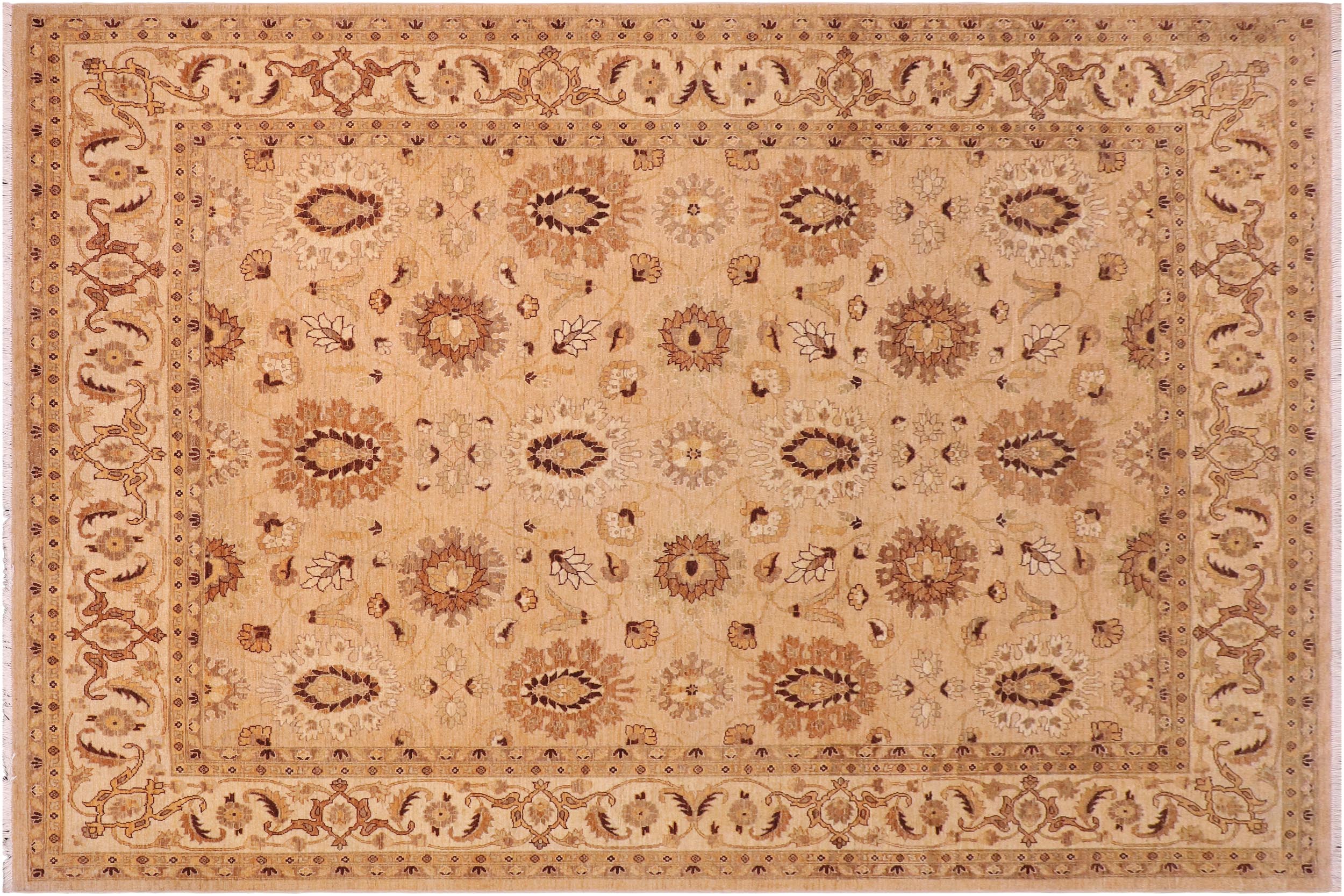 handmade Traditional Kafkaz Tan Beige Hand Knotted RECTANGLE 100% WOOL area rug 8x10