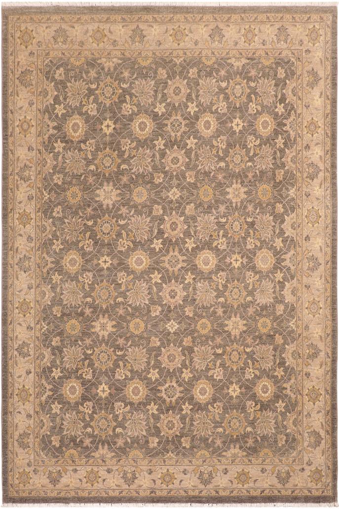 handmade Transitional Kafkaz Gray Lt. Brown Hand Knotted RECTANGLE 100% WOOL area rug 8X10
