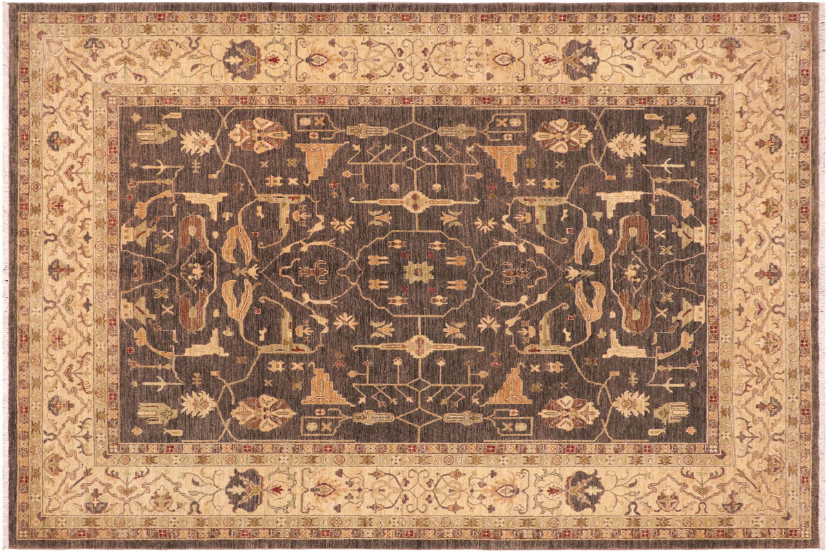 handmade Traditional Kafkaz Brown Beige Hand Knotted RECTANGLE 100% WOOL area rug 8x10