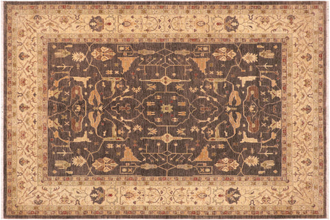 handmade Traditional Kafkaz Brown Beige Hand Knotted RECTANGLE 100% WOOL area rug 8x10