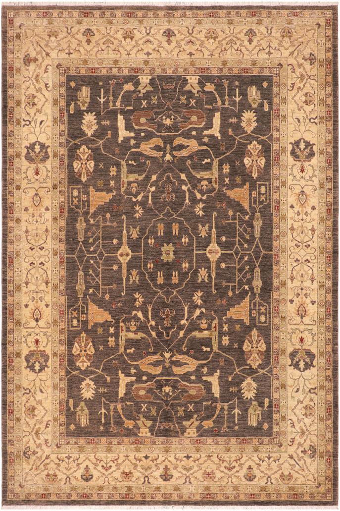 handmade Traditional Kafkaz Brown Beige Hand Knotted RECTANGLE 100% WOOL area rug 8X10