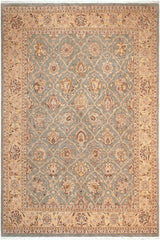 handmade Transitional Kafkaz Lt. Green Beige Hand Knotted RECTANGLE 100% WOOL area rug 8X10