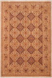 handmade Transitional Kafkaz Brown Gold Hand Knotted RECTANGLE 100% WOOL area rug 6 x 8
