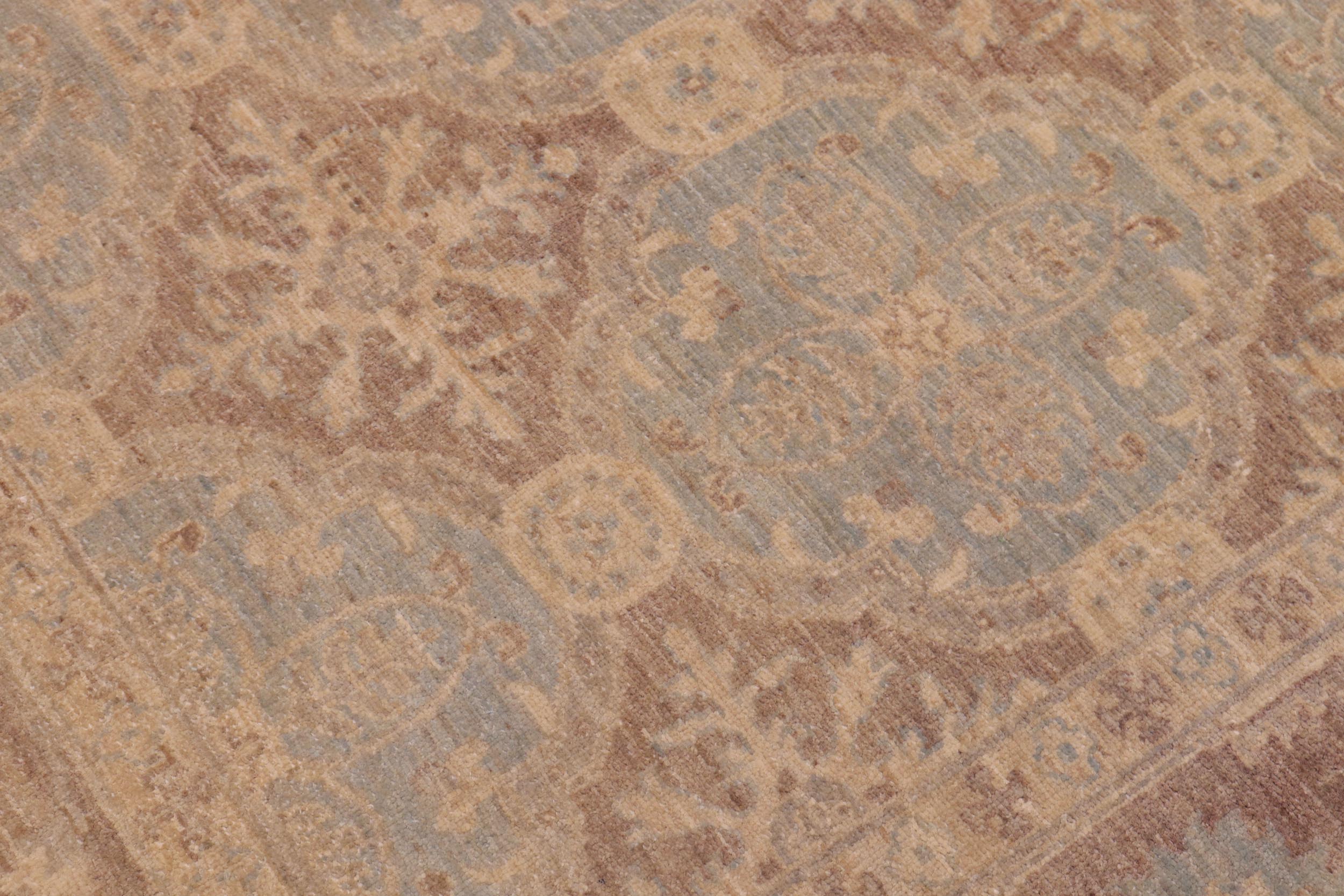 handmade Transitional Kafkaz Lt. Blue Brown Hand Knotted RECTANGLE 100% WOOL area rug 6' x 9'