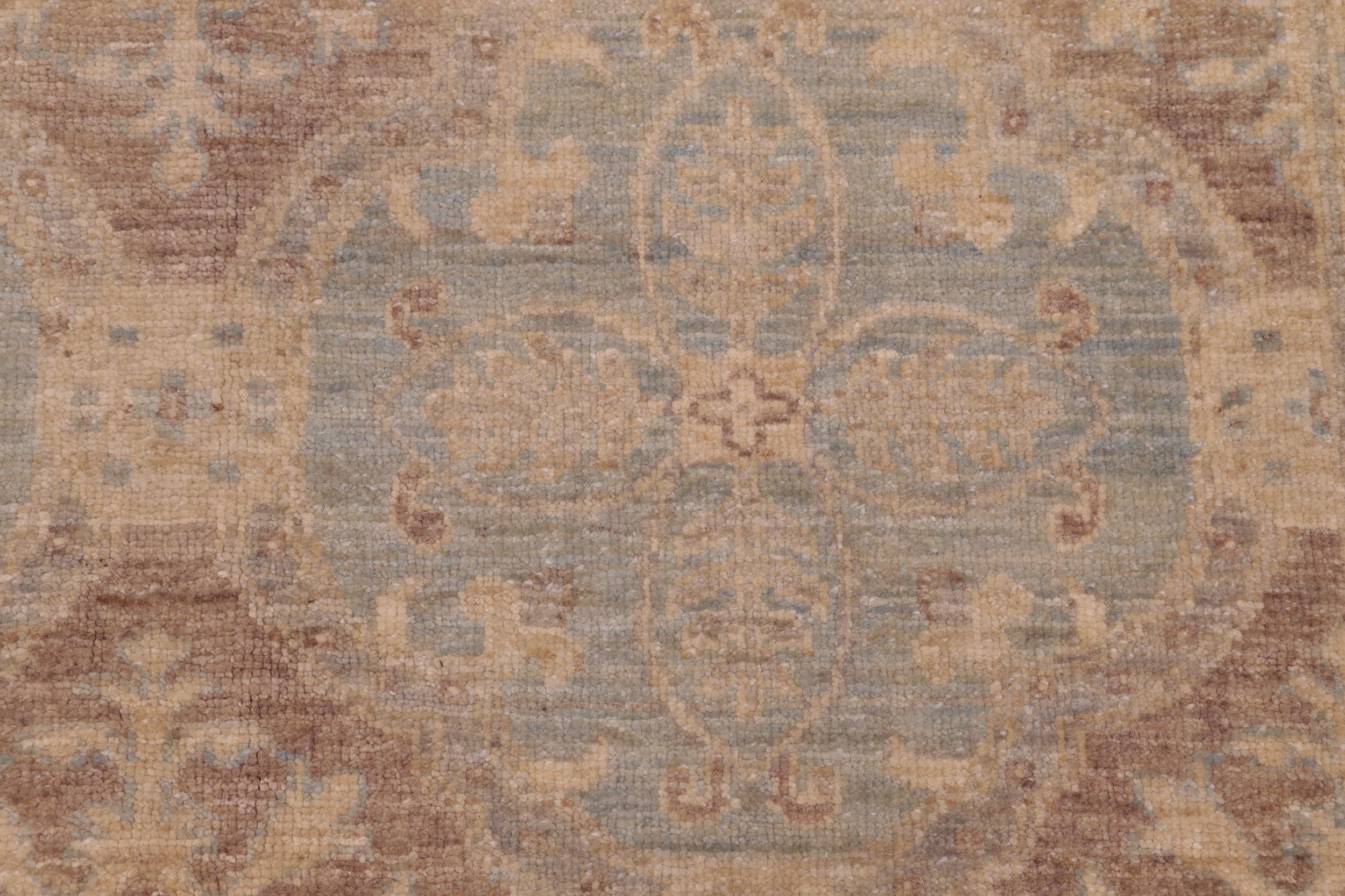 handmade Transitional Kafkaz Lt. Blue Brown Hand Knotted RECTANGLE 100% WOOL area rug 6' x 9'