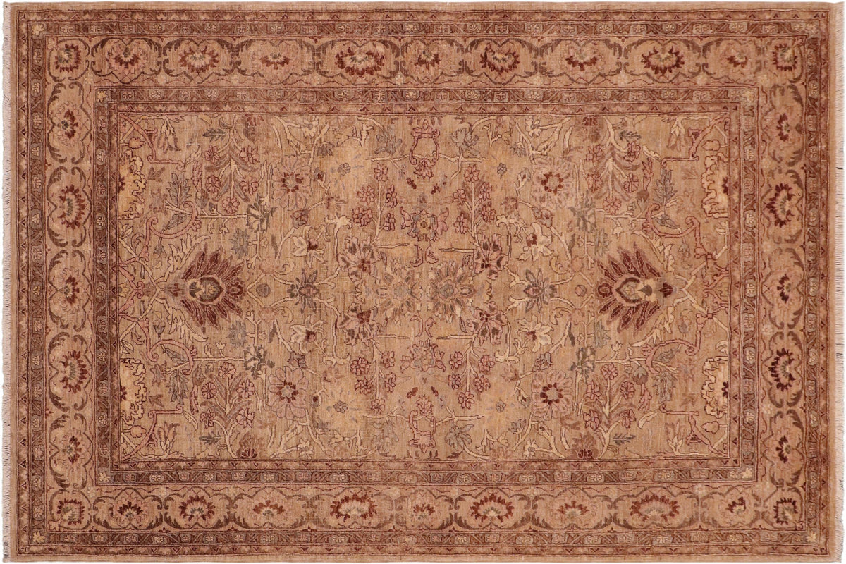 handmade Traditional Kafkaz Tan Gray Hand Knotted RECTANGLE 100% WOOL area rug 6x9