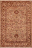 Shabby Chic Ziegler Ileen Tan/Gray Wool Rug - 6'4'' x 9'0''