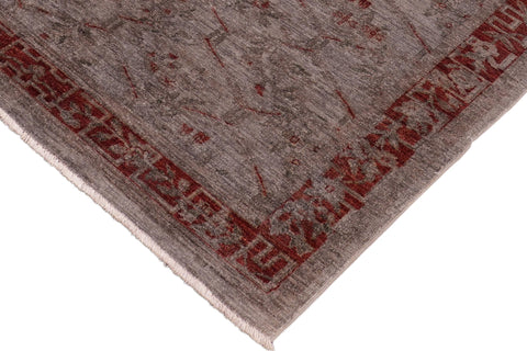 handmade Over Dyed Over Dyed Gray Red Hand Knotted RECTANGLE 100% WOOL area rug 6' x 9'