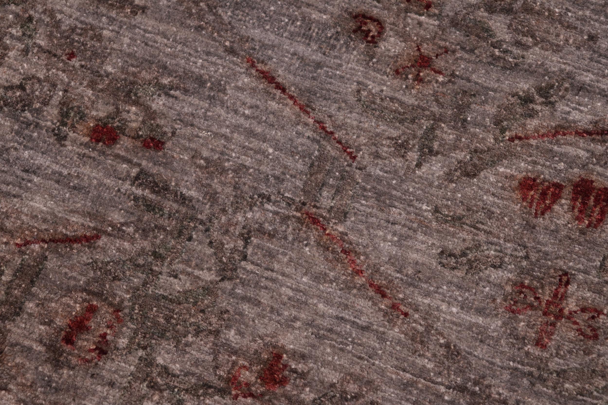 handmade Over Dyed Over Dyed Gray Red Hand Knotted RECTANGLE 100% WOOL area rug 6' x 9'