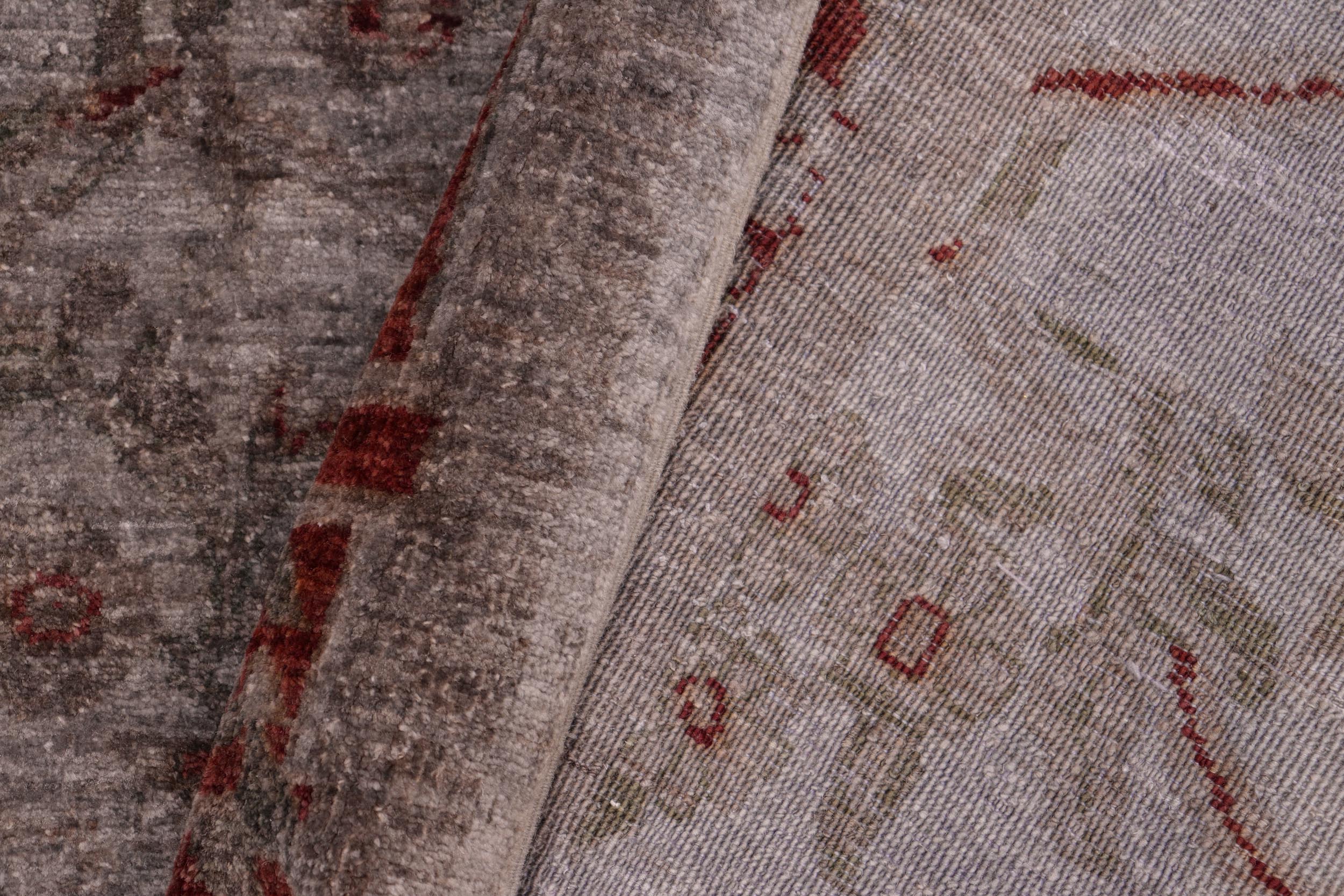 handmade Over Dyed Over Dyed Gray Red Hand Knotted RECTANGLE 100% WOOL area rug 6' x 9'