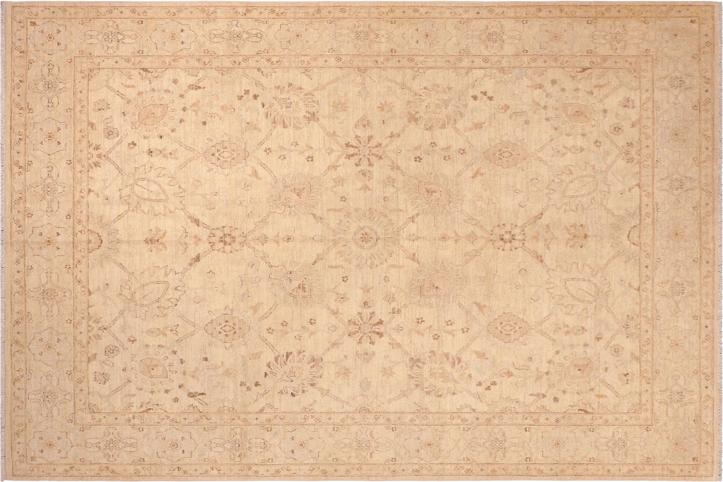 handmade Traditional Kafkaz Beige Blue Hand Knotted RECTANGLE 100% WOOL area rug 8x10