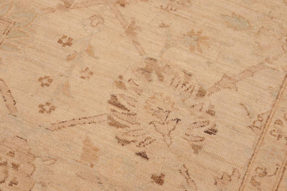 handmade Traditional Lahore Beige Blue Hand Knotted RECTANGLE 100% WOOL area rug 8 x 10