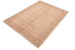 handmade Transitional Kafkaz Tan Brown Hand Knotted RECTANGLE 100% WOOL area rug 6'X9'