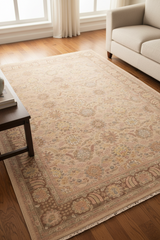 handmade Transitional Kafkaz Tan Brown Hand Knotted RECTANGLE 100% WOOL area rug 6'X9'