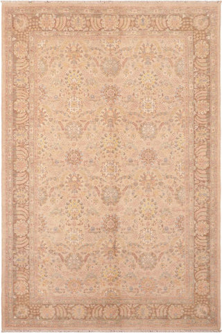 handmade Transitional Kafkaz Tan Brown Hand Knotted RECTANGLE 100% WOOL area rug 6'X9'