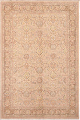 handmade Transitional Kafkaz Tan Brown Hand Knotted RECTANGLE 100% WOOL area rug 6'X9'