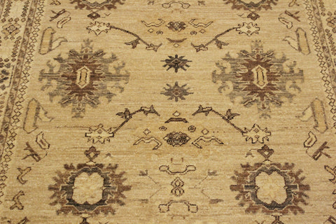 handmade Geometric Kafkaz Tan Lt. Brown Hand Knotted RECTANGLE 100% WOOL area rug 4' x 6'