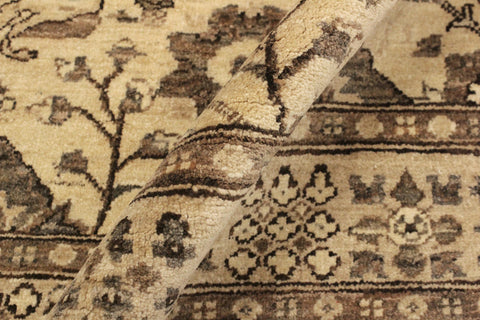 handmade Geometric Kafkaz Tan Lt. Brown Hand Knotted RECTANGLE 100% WOOL area rug 4' x 6'