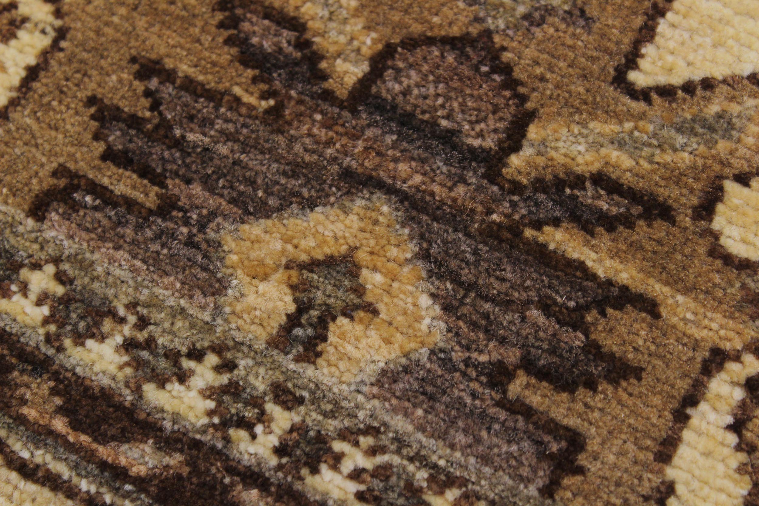 handmade Geometric Kafkaz Lt. Gold Tan Hand Knotted RUNNER 100% WOOL area rug 3' x 9'
