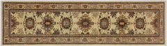 handmade Traditional Kafkaz Gold Tan Hand Knotted RUNNER 100% WOOL area rug 3X9