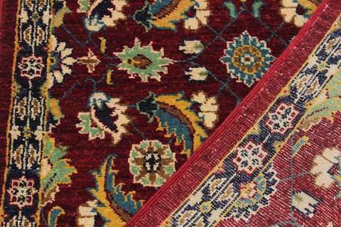 handmade Transitional Kafkaz Red Blue Hand Knotted RUNNER 100% WOOL area rug 3' x 10'